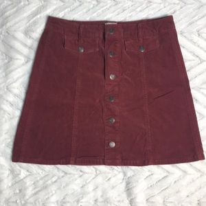 High waisted corduroy skirt